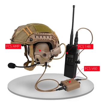 FCS AMP Dvojitý Kanál Taktické Lov Headset Vyzdvihnutie Redukcia Šumu Slúchadlá Taktické Ochranné Headset pre Streľbu