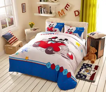 Mickey minnie mouse posteľná bielizeň nastaviť Egyptskej bavlny posteľná bielizeň pre deti bytový textil twin plný kráľovná kráľ veľkosť obliečky list
