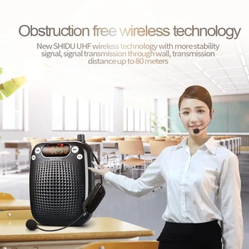 SHIDU S611 10W Hlas Zosilňovač UHF Bezdrôtový Mikrofón Prenosné Audio Mini Reproduktor Pre Učiteľov Tourrist Príručka Jogy Inštruktorov
