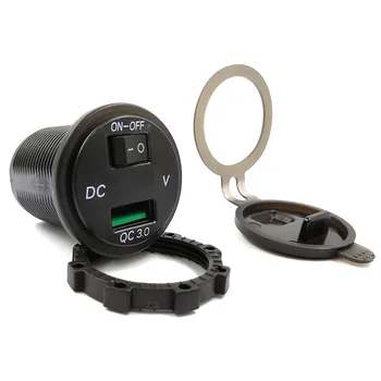 DIY Rýchle Nabíjanie QC 3.0 Nepremokavé USB Nabíjačka do Auta LED Voltmeter Prepínač 12-24V 18W Pre Auto Morských Lodí Rv Truck Camper mobilné Telefóny