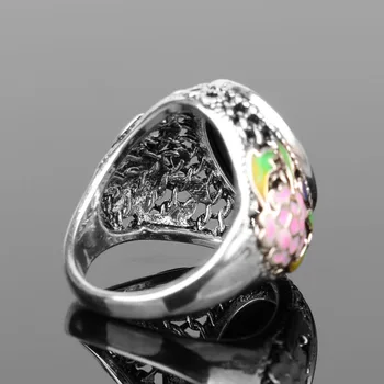 Kinel Hot 2020 Nové Cloisonne Jedinečný Smalt Krúžok Mozaiky Živice Strieborná Farba Čierna Prstene Pre Ženy, Najlepší Priateľ Dar Vintage Šperky