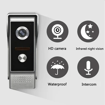 7inch Farba Káblové Video Komunikačný Systém Video Zvonček Doorphone Obrazovky Monitora 700TVL Vonkajšia IR Kamera Nočného Videnia pre Domáce