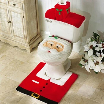 Horúce Santa Claus Wc Sedadlo, Kryt Natal Kúpeľňa Set Contour Koberec Papai Vianočné Dekorácie pre Domov