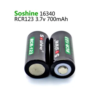 2 KS/Pack Soshine RCR123 16340 Batéria 700mAh 3,7 V Nabíjateľná Lítium Li-ion akumulátor Batéria Prípade Úložný Box