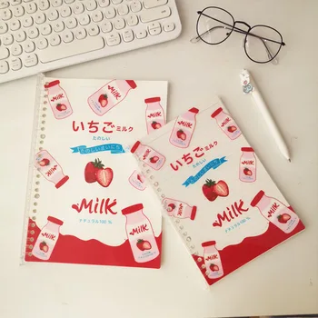 SKYSOINC A5/B5 Krúžok Notebooky Kórea Dizajn Medveď Yakult Mlieko Ovocie Loose-Leaf Notebook Jaurnal Kawaii Mliečne Školy Grafické efekty