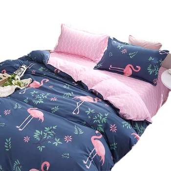 Aggcual Flamingo posteľná bielizeň nastaviť king size zvierat cartoon vytlačené perinu nastaviť pre deti, dospelých, bytový textil súprava vankúš be29
