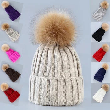 Bežné pompom čiapočku ženy, zimné čiapky 2018 čierna jeseň dámske zimné klobúk pletené pevné pom pom zimné pletené čiapky pre ženy
