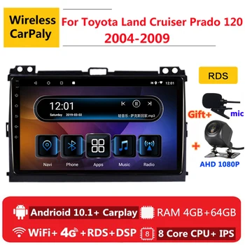 2 din 8 core android 10 autorádia auto stereo pre Toyota pôdy cruiser prado 120 2004-2009 navigácia GPS, DVD Multimediálny Prehrávač