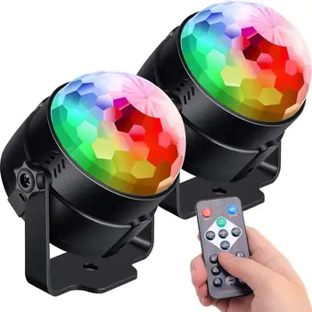 Aktivované zvukom Rotujúce Disco Ball Strana Svetlo Strobe Light 3W RGB LED Fáze Svetlá Na Vianoce Domov KTV Vianoce Svadba Zobraziť