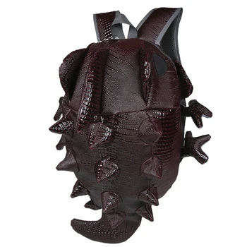 Rosetic 3D Chameleon Osobnosti PU Batoh Mens 2020 Študent Školy Monster Bag Cestovné Batohy Black Red Gotický Veľké 2020