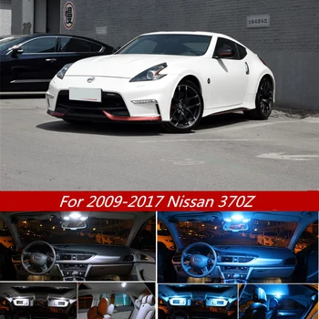 7Pcs White Ice Blue Canbus LED Žiarovky Auto, Interiér Svetla Kit Pre Nissan 370Z 2009-2017 Mapu Dome batožinového priestoru Osvetlenie špz
