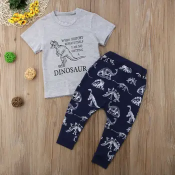 1Y-6Y Batoľa Detský Baby Chlapci Dinosaura Top T-tričko, Nohavice, Legíny Oblečenie, Oblečenie