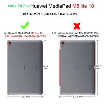 Kožené puzdro Na Huawei MediaPad M5 Lite BAH2-L09 W19 Stojan Tabletu Kryt na Huawei mediapad m5 lite 10 DL-AL09 W09 prípade + film