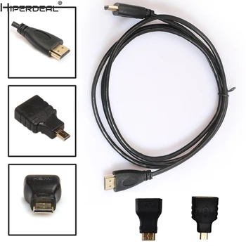 HIPERDEAL 1M 3in1 HDMI-HDMI/Mini/Micro HDMI Kábel, Súprava HD pre Tablet PC, TV Oct27 HW