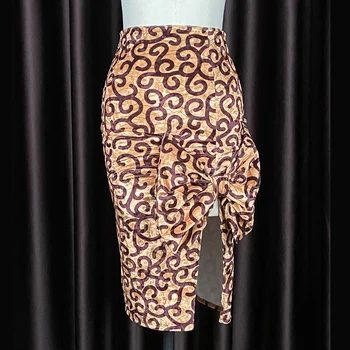 Ženy Sexy Vysokej Štrbinou Leopard Tlač Sukne s Veľkým Luk Vysoký Pás Velvet Ceruzku Sukne Bodycon Elastická Zlatá Sukne 2020 Strany Klubu