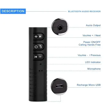 Bluetooth Handsfree Držiak Auto Auto 3,5 mm Jack Aux Bezdrôtová Hudba MP3 Audio Adaptér, Slúchadlá Prijímač dropshipping 2020