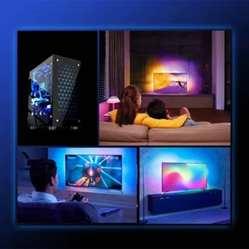 DIY TV PC Sen Obrazovky USB 30/60 LED Pásy HDTV Počítač, Monitor Podsvietenie Adresný 1/2/3/4/5m LED Pás Celý Set P7Ding
