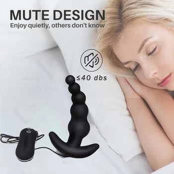 Vibračné dildo Vodotesný análny Zadok Plug, 10 Režim Čierna Farba, Silikónové Stimulátor Klitorisu Vibrátor Žena Análny Sex Hračky