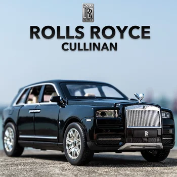 1:24 Rolls Royce Cullinan Zliatiny Model Auta, Veľké Veľkosti Simulácia SUV Kovový Model Auta, Svetlo, Zvuk, Vytiahnuť Späť rozsahu auto miniatur auto