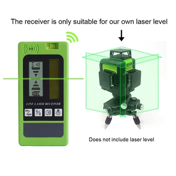 Digitálne Laserové Úrovni Detektor Prijímač 6/8/12 Linky 3D Laserové Úrovni Vertikálne Horizontálne Na Zelený Lúč