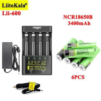 LiitoKala Lii-600 Nabíjačka pre 3,7 V Li-ion 18650 21700 26650 1.2 V, AA, aaa NiMH + NCR18650B 3400mAh Nabíjateľné batérie