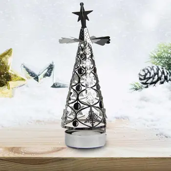 Rotujúce Sviečkový Vianočný Stromček v tvare svietnik svietnik Obývacia Izba Dekor Sviečka Stojan
