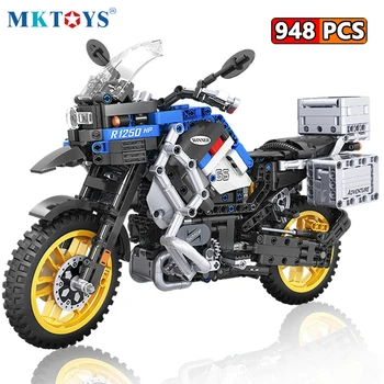 1:6 948pcs Techniku, Motocykel 3D MOC Model Stavebné Bloky Rýchlosť Pretekárske Auto Motocross Vozidlo, Motocykel Mini Tehly Hračky pre Chlapca