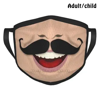 Štýlový Fúzy-Otvorené Ústa Usmievavá Tvár Masku Najlepší Darček Zábavné Vytlačiť Opakovane Masku Na Tvár Štýlový Fúzy Štýlový Fúzy
