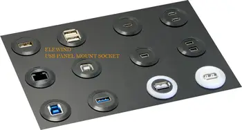 22 mm Panel Namontované Krúžok Osvetlené Svetlom USB2.0 Žien A Mužov s svetlo s 60cm elektroinštalácie