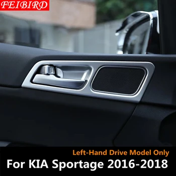 ABS Chrome Vnútorné Rukoväť Miska Dekorácie, Nálepky Kryt Trim 4 ks / set Pre KIA Sportage 2016 2017 2018