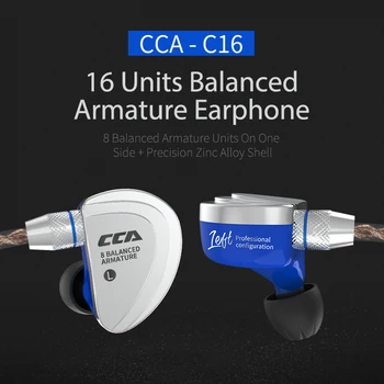 2018 CCA C16 8BA Jednotky V Uchu Slúchadlá 8 Vyvážené Kotvy HIFI Monitorovanie Slúchadlo Headset S Odnímateľnou Odpojte CCA C10