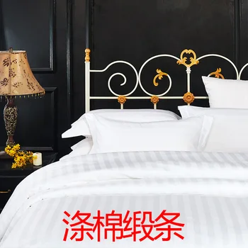 Bavlnená posteľná bielizeň nastaviť saténové pásy Luxusný Biely Hotel posteľná bielizeň jednoduché Dvojité Kráľovná King Size Perinu&Posteľ list&obliečka na Vankúš