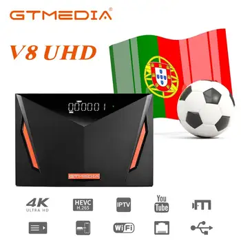 NOVÝ Satelitný TELEVÍZNY prijímač HD 4K GTMEDIA V8 UHD DVB-S/S2 DirectTV/S2X/T/T2/ HEVC 10bit UHD Dekodér vstavaný wifi pre Portugalsko TV