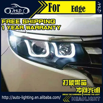 AKD Auto Styling Vedúci svetlo na Ford Edge Svetlomety 2012-Edge LED Reflektor DRL H7 D2H Hid Možnosť Angel Eye Bi Xenon Lúč