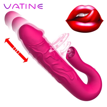 VATINE Jazyk Lízanie Dildo Vibrátor Stimulátor Klitorisu Teleskopická Otáčania AV Stick G-spot Masáž Sexuálne Hračky pre Ženy