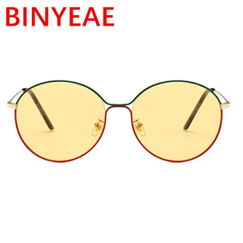 Nová Značka Dizajnér Vintage Yellow slnečné Okuliare Kolo rám Červená Zelená prekladané Slnečné Okuliare Ženy Muži Móda Shdes UV400