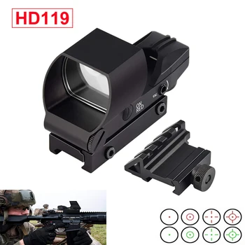 1X22mm Červená Zelená Bodka Holografické Reflex Pohľad Priestor pre AR15/AK47/M4 Vysoko Presné Zbraň Collimator Lovecká Puška Rozsah