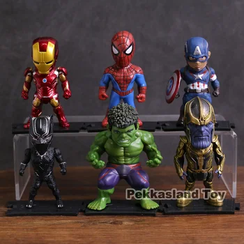 Avengers Infinity War Iron Man, Kapitán Amerika, Hulk, Spiderman Black Panther Thanos PVC Údaje Hračky 6pcs/set