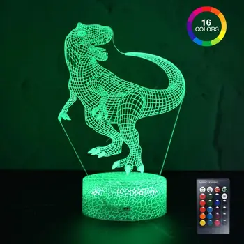 LED Detí Dinosaura Nočné Svetlo s dotykový snímač Nočné stolíky pre spálne 16 farieb, stolná lampa pre deti Nový Rok Darček
