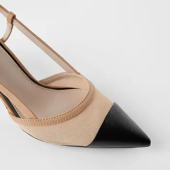 Najznámejšie ZNAČKY rovnaký Dizajn s LOGOM Módne Ženy Sandlas Patchwork Poukázal Close-toe Lady topánky