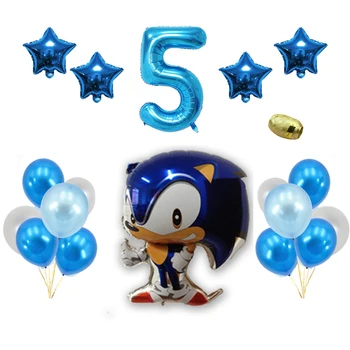 Doprava zadarmo 21pcs Sega Sonic the Hedgehog Super Hrdina Dvojité Bočné Fóliový Balón Strany Latexové balóny, dekorácie dodávky Páse s nástrojmi