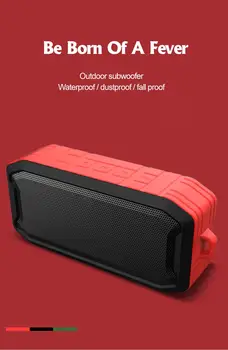 Bezdrôtové najlepšie bluetooth reproduktor nepremokavé portabl Hifi Vonkajšie Subwoofer Bass Okno Zvuk Reproduktora s Podporou TF karta/USB/AUX/FM