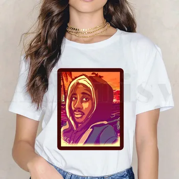 Rapper 2pac Tupac Ženy Tričko Harajuku Žena Krátke Sleeve T-shirt Letné Tričko Oblečenie