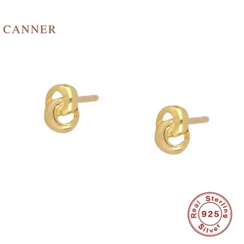 CANNER Iny Geometrie Náušnice Pre Ženy Reálne 925 Sterling Silver Piercing Stud Náušnice kórejský Jemné Šperky Pendientes
