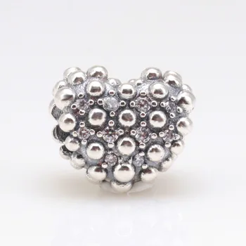Autentické 925 Sterling Silver Perličiek Nové Srdce Tvar Vykladané S Creative Perličiek Fit Pôvodné Pandora Náramok Pre Ženy Diy Šperky