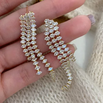 Luxusné Kamene Strapec Náušnice Pre Ženy 2021 Nový Dizajn Svadobné Party Šperky Vyhlásenie Earings bijoux