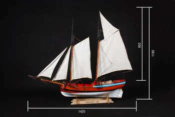 U.S. Navy Klasické drevené lode model auta v Mierke 1/20 Hannah 1775 plachetnici drevený model