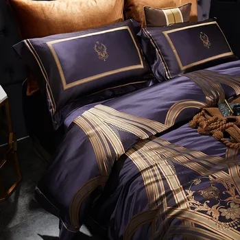 Luxusné Royal Premium Moruša Hodváb posteľná bielizeň nastaviť Fialová Hodváb patrí 1Pc Perinu 1Pc Ploché Lôžko list, 2 Ks obliečka na Vankúš