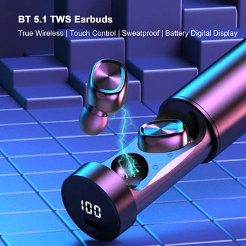 TWS Bluetooth Stereo Slúchadlá Bezdrôtové 5.0 Bluetooth Slúchadlá Touch Ovládania Potlačením Hluku Gaming Headset pre Vivo Lotus