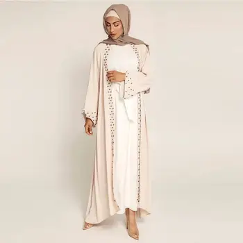 Otvorte Abaya Dubaj Moslimských Módne Abayas pre Ženy, Hidžáb Oblečenie Islamské Oblečenie Kaftane Marocain Kaftan Kimono Ropa Musulmana Mujer